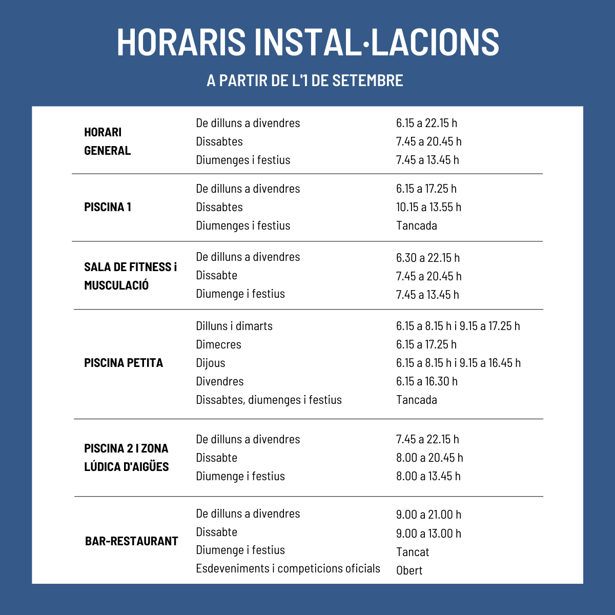 Horaris setembre 2022 (FB)