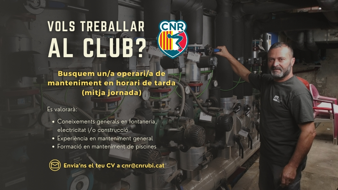 Vols treballar al Club? Busquem un/a operari/a de manteniment