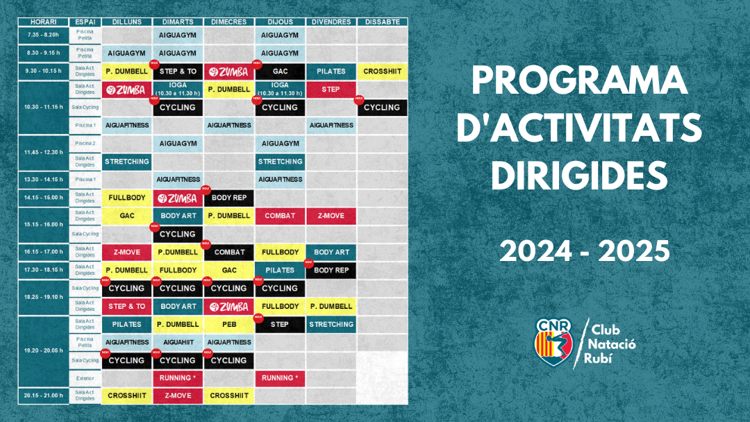 Nou programa d’Activitats Dirigides 2024/2025
