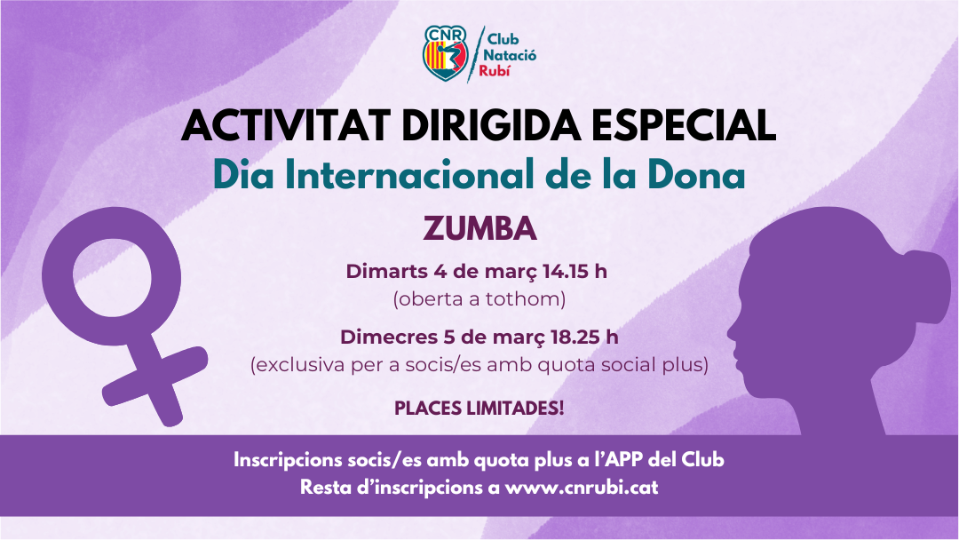 Activitats Dirigides especials Dia Internacional de la Dona