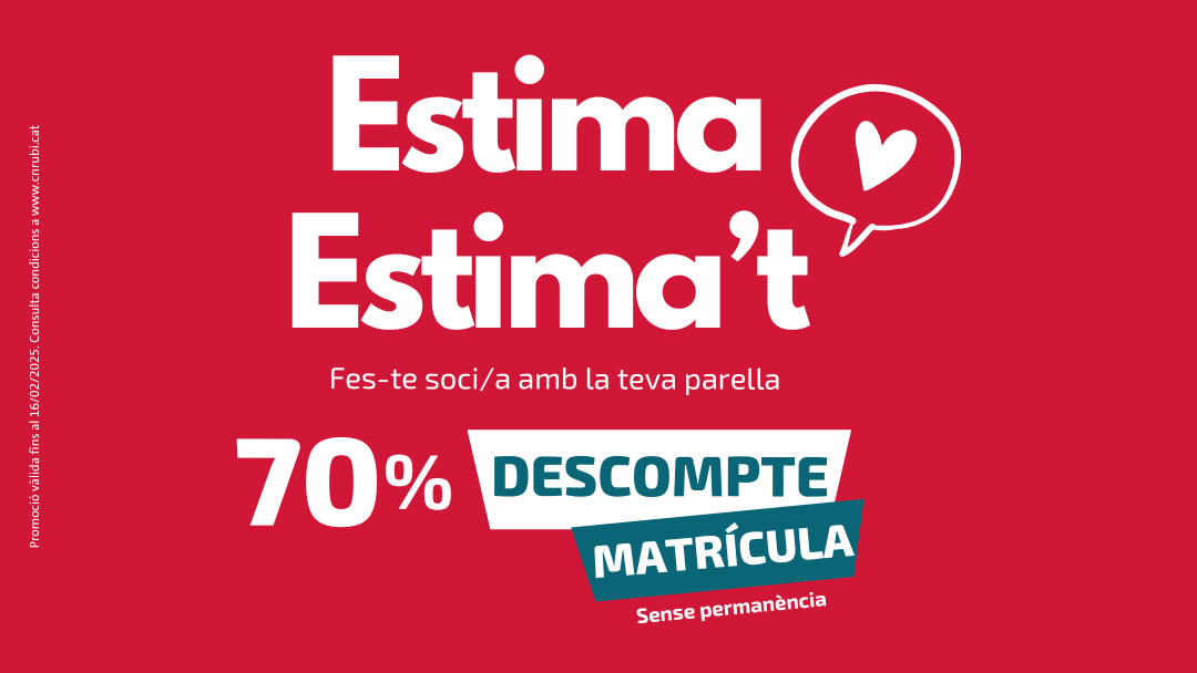 Estima, estima’t! Fes-te soci/a del Club amb la teva parella amb un 70% de descompte en la matrícula