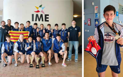 El waterpolista Pol Roldán es penja la medalla d’or amb la selecció catalana al Campionat d’Espanya Infantil de waterpolo per Federacions Autonòmiques